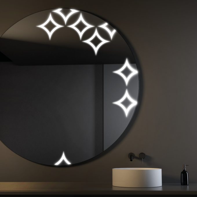 Progetto-group, specchi e accessori bagno, specchi decorati led, Ninja 1074