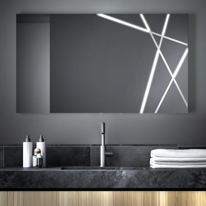 Progetto-group, specchi e accessori bagno, specchi decorati led, Shangai 1073