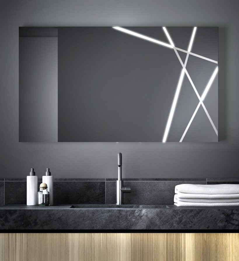 Progetto-group, specchi e accessori bagno, specchi decorati led, Shangai 1073